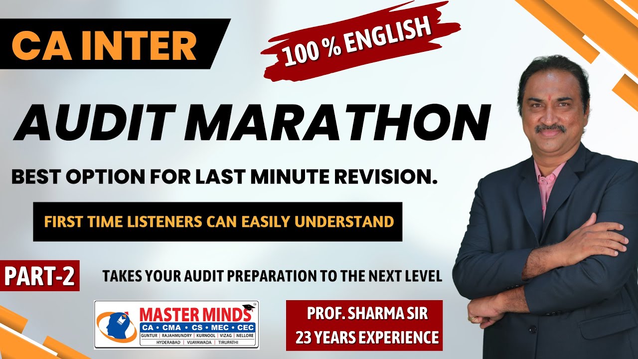 CA Inter | Auditing | 100% English | Marathon class | Nov 23 Attempt ...