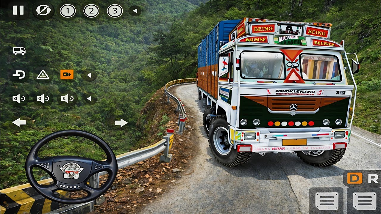 Dangerous Hill Road Truck Driving Gameplay 😱 | Indonesian Truck Simulator