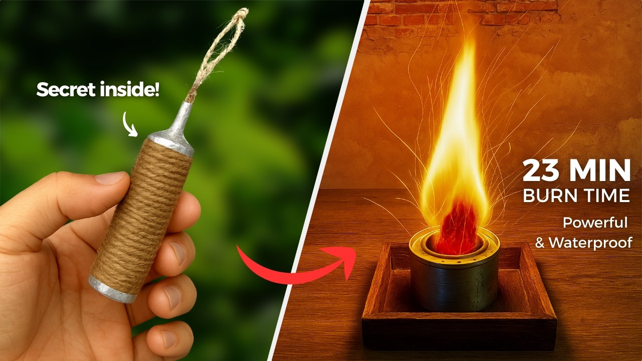 How To Make The Ultimate Survival Pull Pin Firestarter - 2.0 Strong Upgrade 🔥 23 Min Burn Time