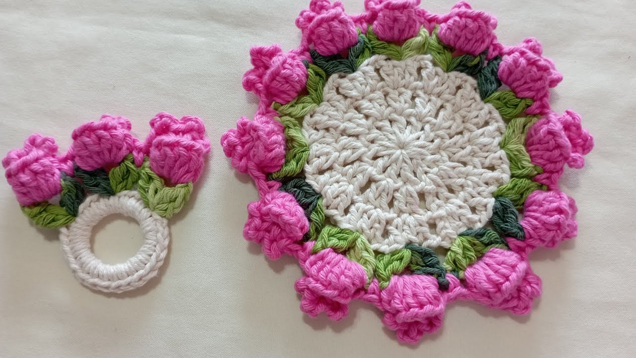 Porta guardanapos e porta copos de tulipas