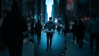 DJ walking in New York City