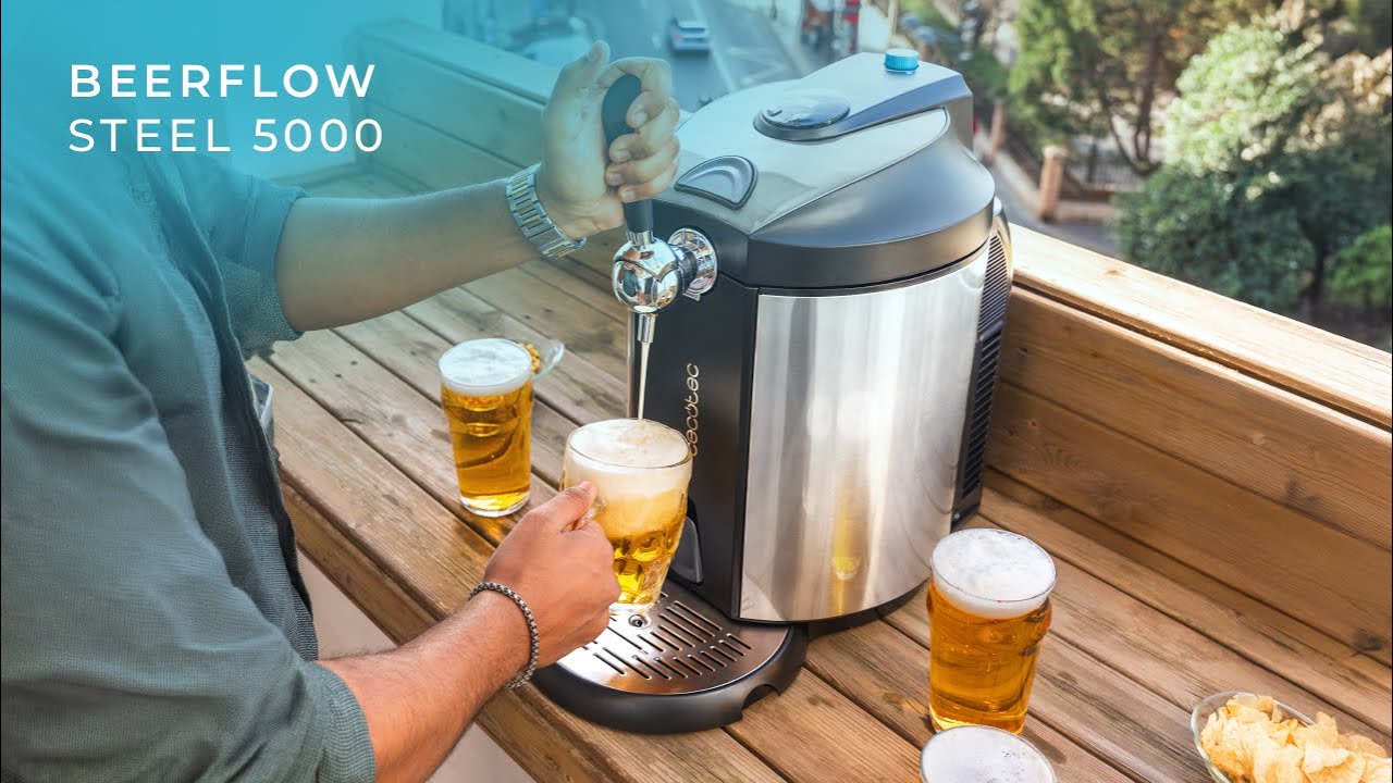 BeerFlow Steel 5000 Bierzapfanlage mit Edelstahloberfläche, 65 W