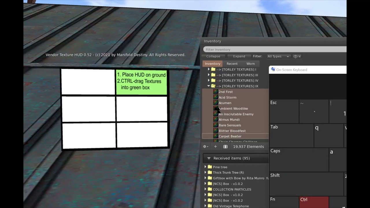 Ctrl drag items from Inventory to HUD