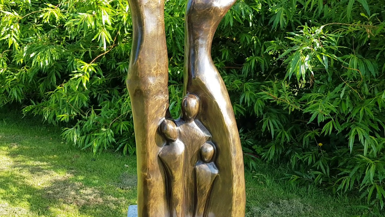 Tuinbeeld gezin met 3 kinderen | Bronzen Beelden Winkel