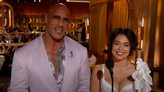 Dwayne Johnson & Auliʻi Cravalho Present Supporting Female Actormotion Picture82Nd Den Globes
