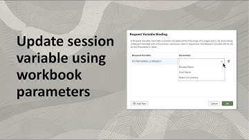 Use workbook parameters to update Oracle Analytics session variables
