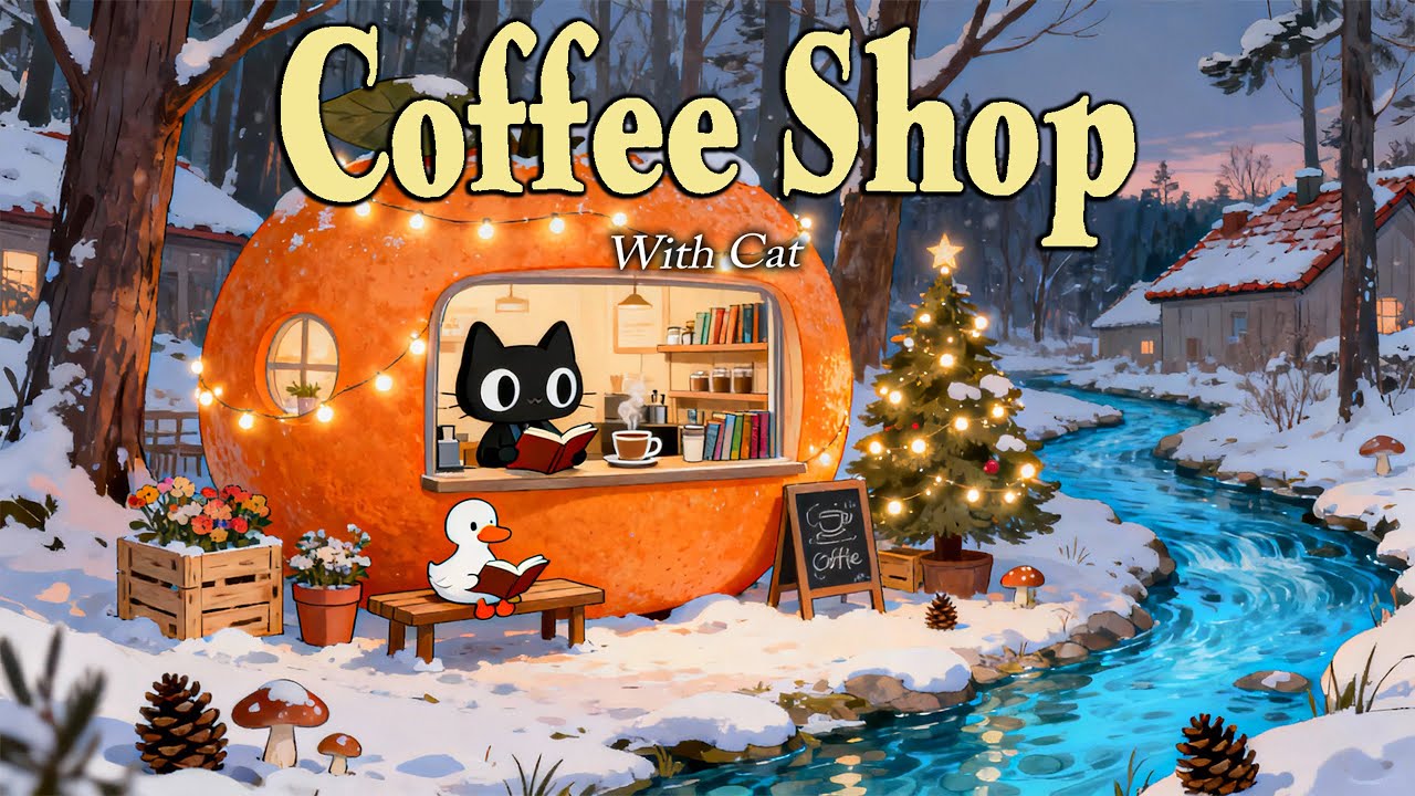 Coffee Shop with Cat ☕ Have a Calm and Cozy Day