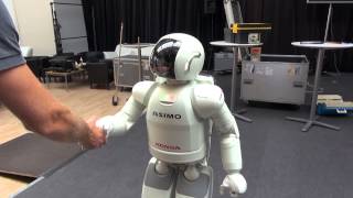 SasH Grimm meet Asimo humanoid robot.