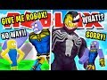 NOOB DISGUISE TROLLING! THANOS VS VENOM! PRETENDING TO BE NOOB THEN REVEAL TRUE SIZE IN LIFTING SIM!