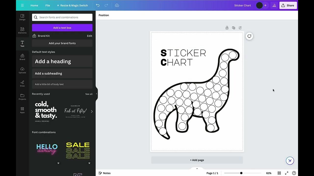 Creating a Free Custom Kids Sticker Chart in Canva To Print At Home