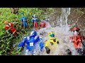 IRON MAN DAN ULTRAMAN ZERO TENGGELAM DI AIR TERJUN, BOBOIBOY DAN POWER RANGERS TENGGELAM DI LUMPUR