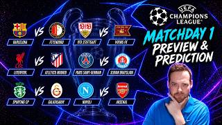 My Champions League Matchday 1 Previews & Predictions! 9th August 2026