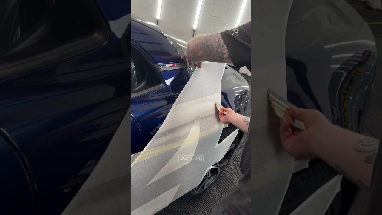 Stating the obvious, obviously 😏 Alpine A110 rear quarter graphic install 