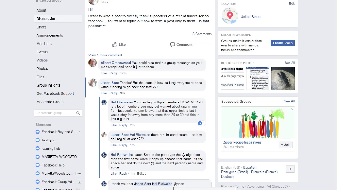 facebook tagging more then one member in a post YouTube