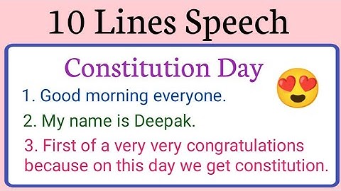 10 lines speech on Constitution Day/Speech on Constitution Day/Constitution Day Speech in english