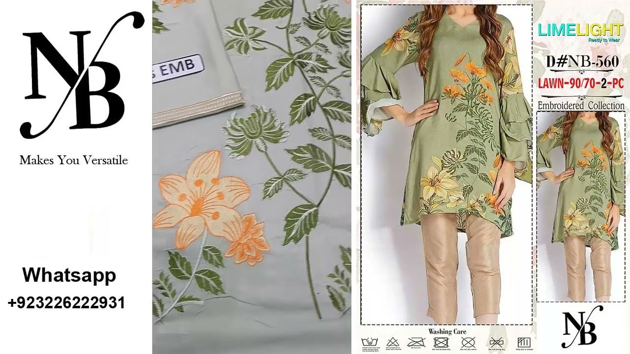 Limelight Brand Lawn Collection Lawn Fabric ( Master Copy ) Code # NB 560