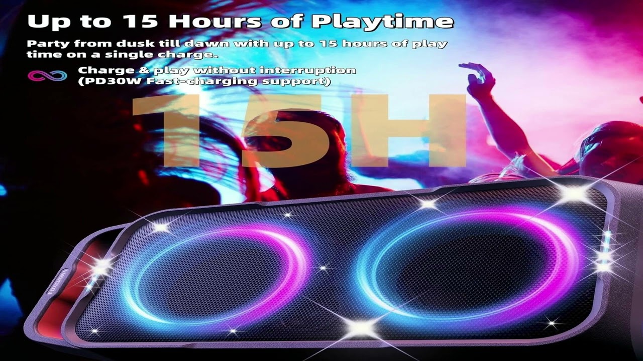 Foxdawn Portable Bluetooth Speaker Review | 240W Loud Bass & LED Light Show!