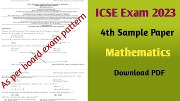 icse Exam 2023 class 10 | 4th sample paper maths | sample paper icse class 10 |