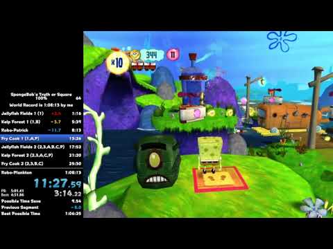SpongeBob S Truth Or Square 100 Speedrun In 1 07 17