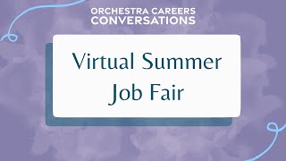 Virtual Summer Job Fair