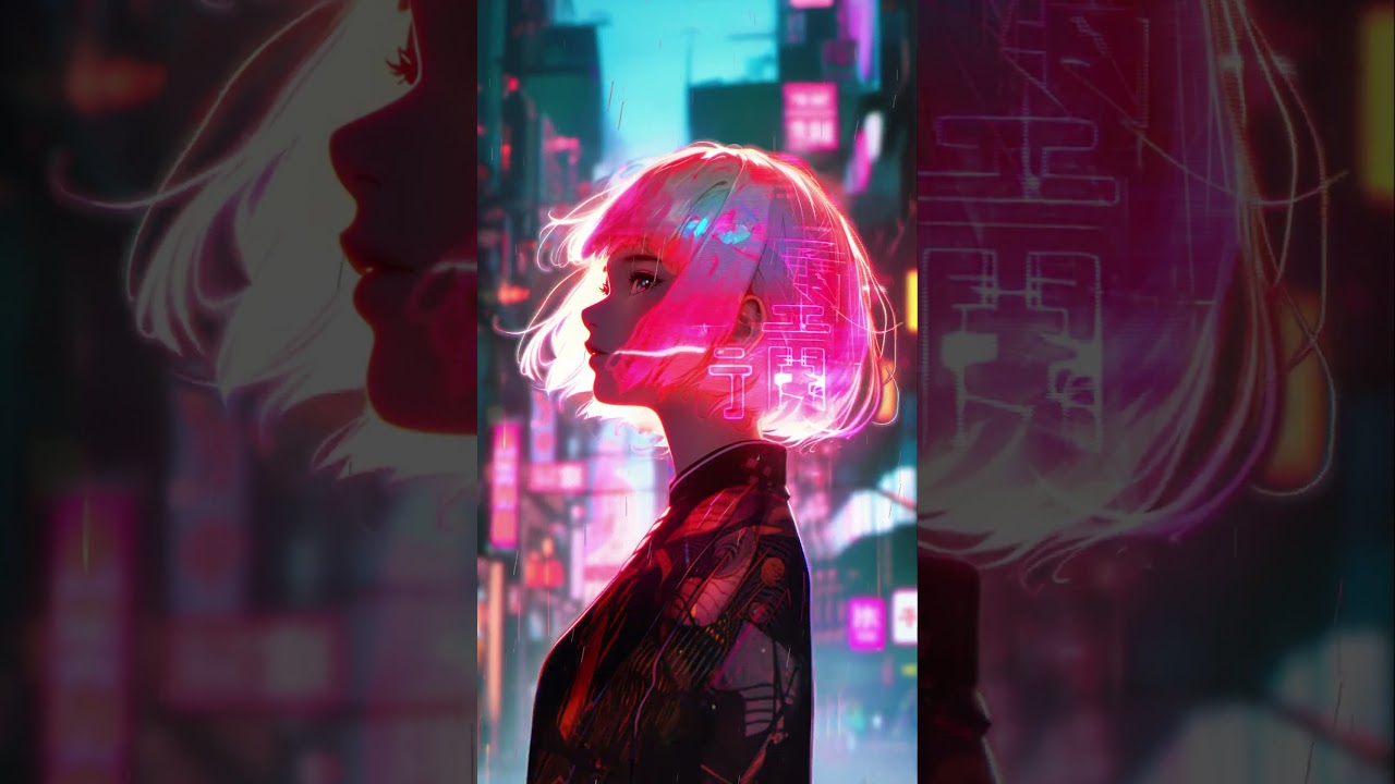 "Neon Rain" After Effects, Midjourney