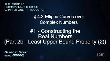 The Least Upper Bound Property (2) - Complex Numbers Elliptic Curves FLT Proof #4.3.1.2b