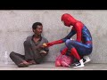 Spiderman Helping The Homeless (Homeless People Crying)