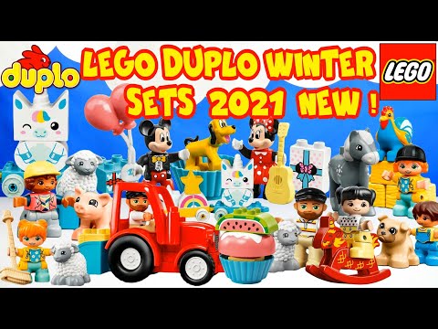 YouTube thumbnail: LEGO DUPLO Winter Sets 2021 NEW! Новые наборы ЛЕГО ДУПЛО зима 2021 года. Строим из ЛЕГО Дупло.