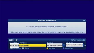 830 E4 HD - Watch with Subscription with Sky+HD (Sunday 31 August 2025)