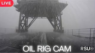 South Atlantic Oil Rig Cam | Live Ocean Storm & Heavy Rain