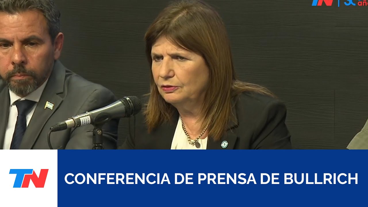 Conferencia de prensa de Patricia Bullrich tras la marcha piquetera ...