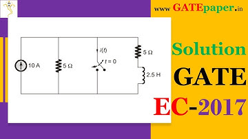 GATE 2017 Find the current i(t) at t = 0.5 seconds in the circuit shown