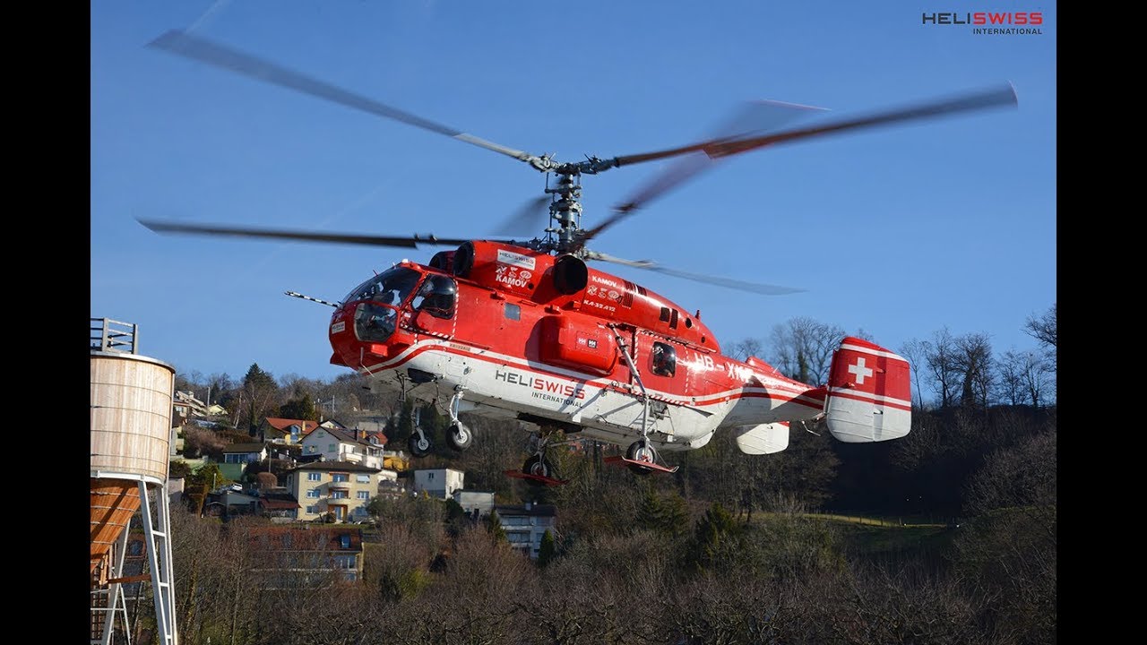 Montage grue en milieu urbain, par hélicoptère KAMOV KA32, PULLY (VD) - Kranmontage