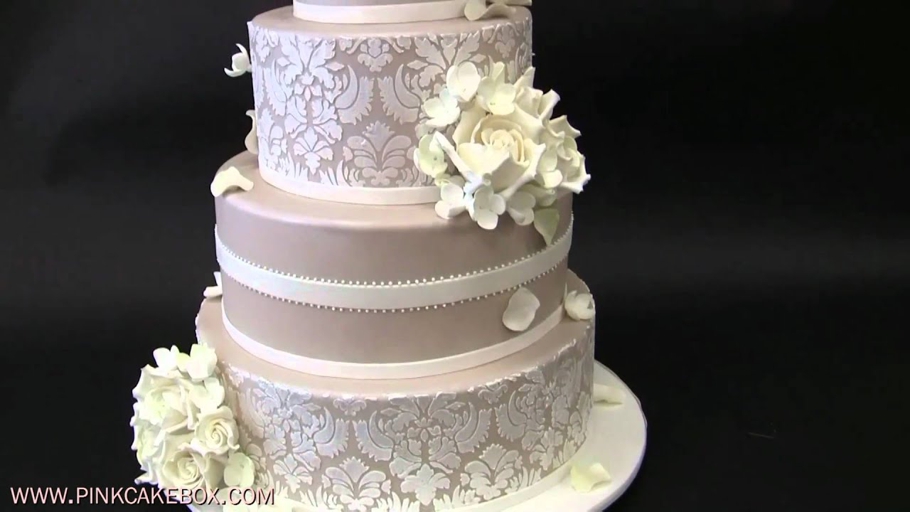 Hydrangea and White Rose Wedding Cake  YouTube