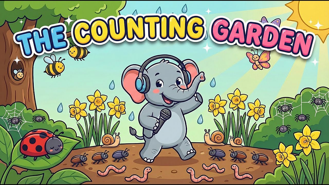 The Counting Garden 🐞 Learn Numbers 1-10 | Emily the Elephant Educational Songs