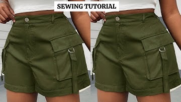 CARGO SHORT: Cutting and stitching tutorial ||Beginners friendly