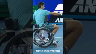 Novak Djokovic Plays Wheelchair Tennis 