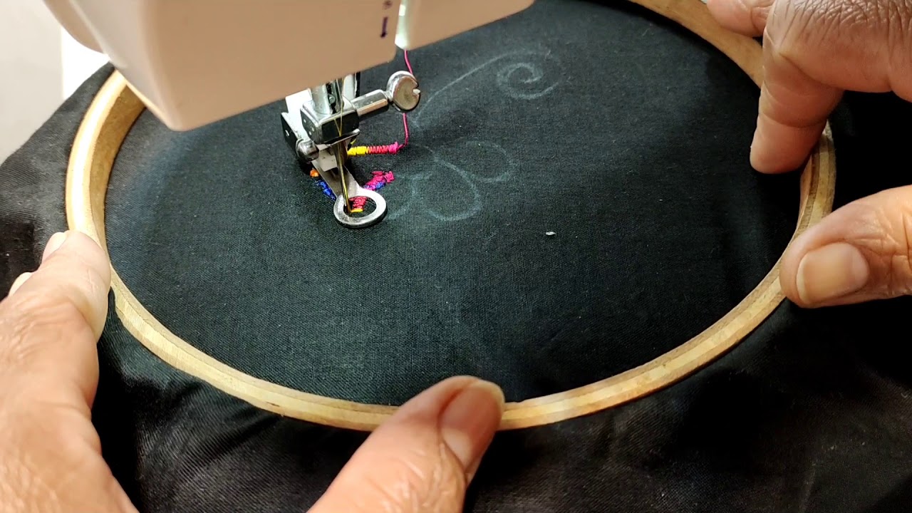 How to make EMBROIDERY DESIGNS with EMBROIDERY FOOT using Singer