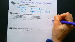 3-7 Notes: Absolute Value Equations and Inequalities