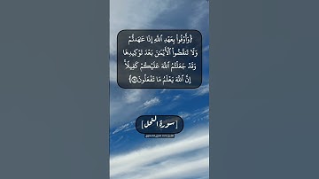 سورة النحل الآية ٩٠ و ٩١ بصوت الشيخ محمد صديق المنشاوي