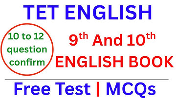 TET ENGLISH MCQ TEST | ENGLISH 9TH AND 10TH REVISION |