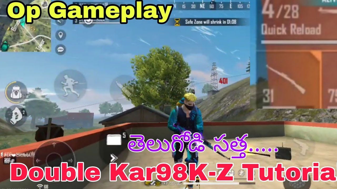 Double Kar98k-Z Tutorial - op Gamaplay - In Free Fire - In Telugu😍😍