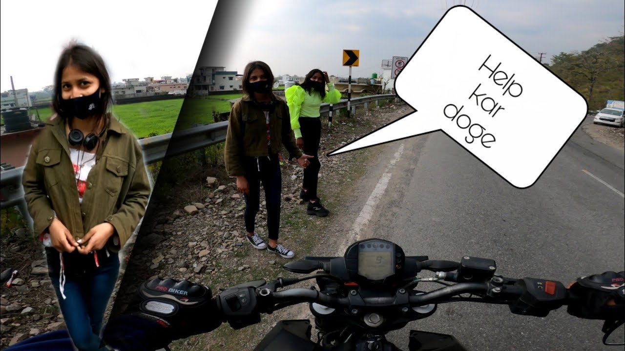 Helped Two Cute Girl's☺️ | Girls Want Lift😯 | Duke 250 | Re-upload V-28
