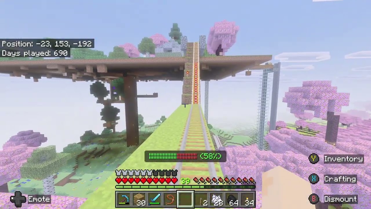 Miracle seed Minecraft: showing off some of the house build and some of sky island