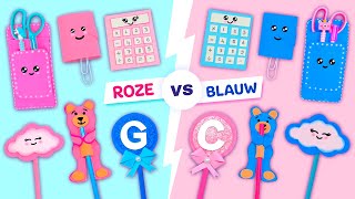 12 Diy Roze & Blauw Challenge - School Benodigdheden Ideeën