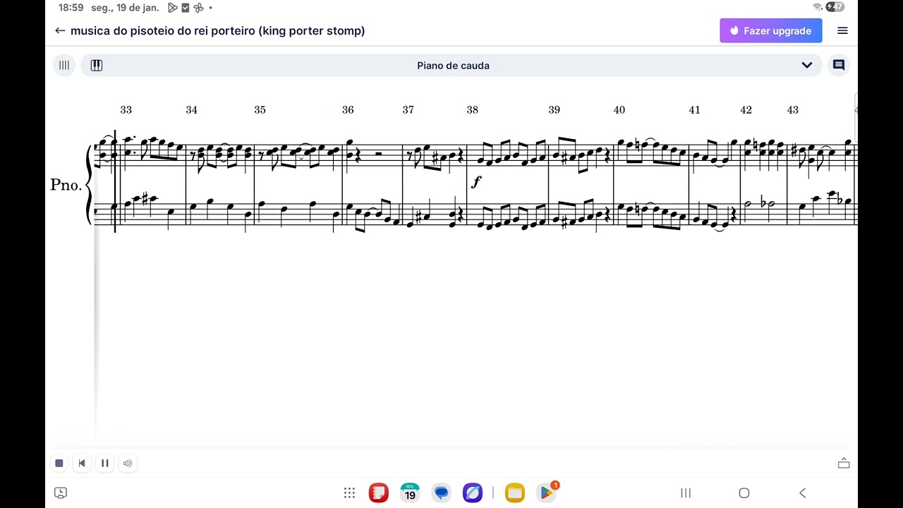 Música do pisoteio do rei porteiro, atual king porter stomp 