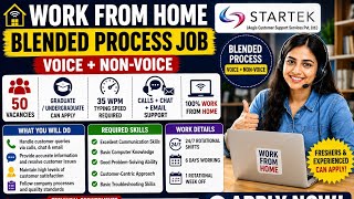 Work from home job from startek company | wfh | part time jobs| latest job |7 June 2026