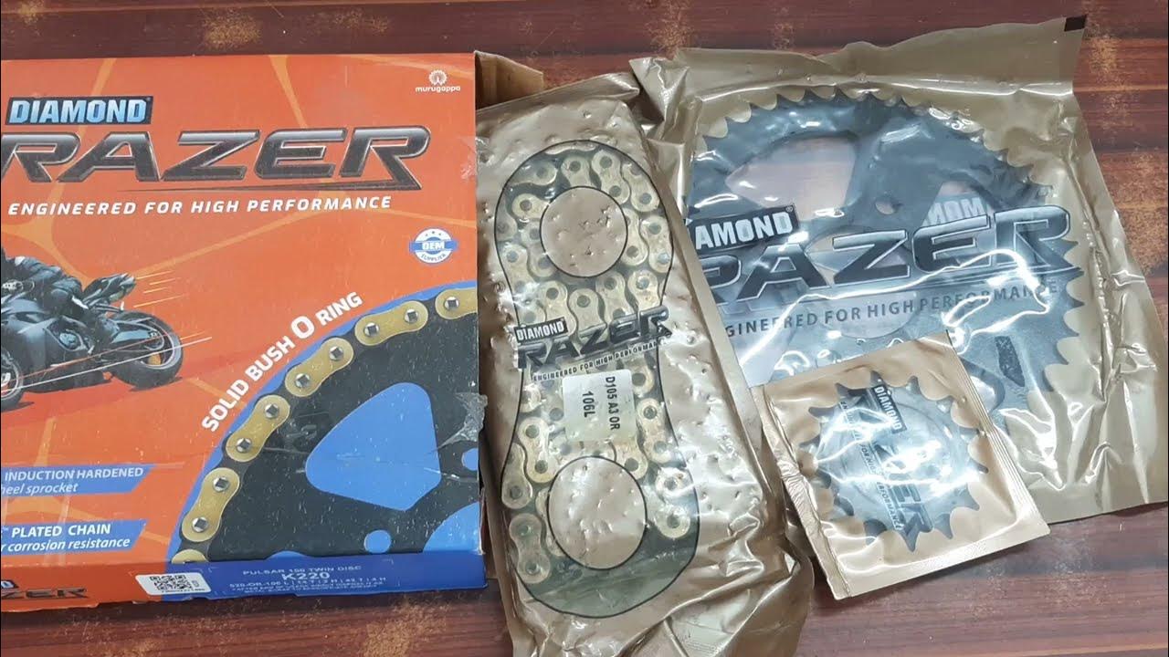 Bajaj pulsar 150 Twin Disc chain sprocket kit price// Diamond Razer 💎