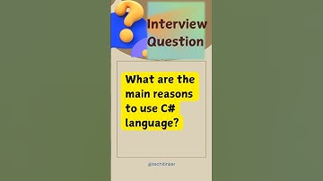 #2 What are the main reasons to use C-Sharp language?  Interview Question #shorts #interview #csharp