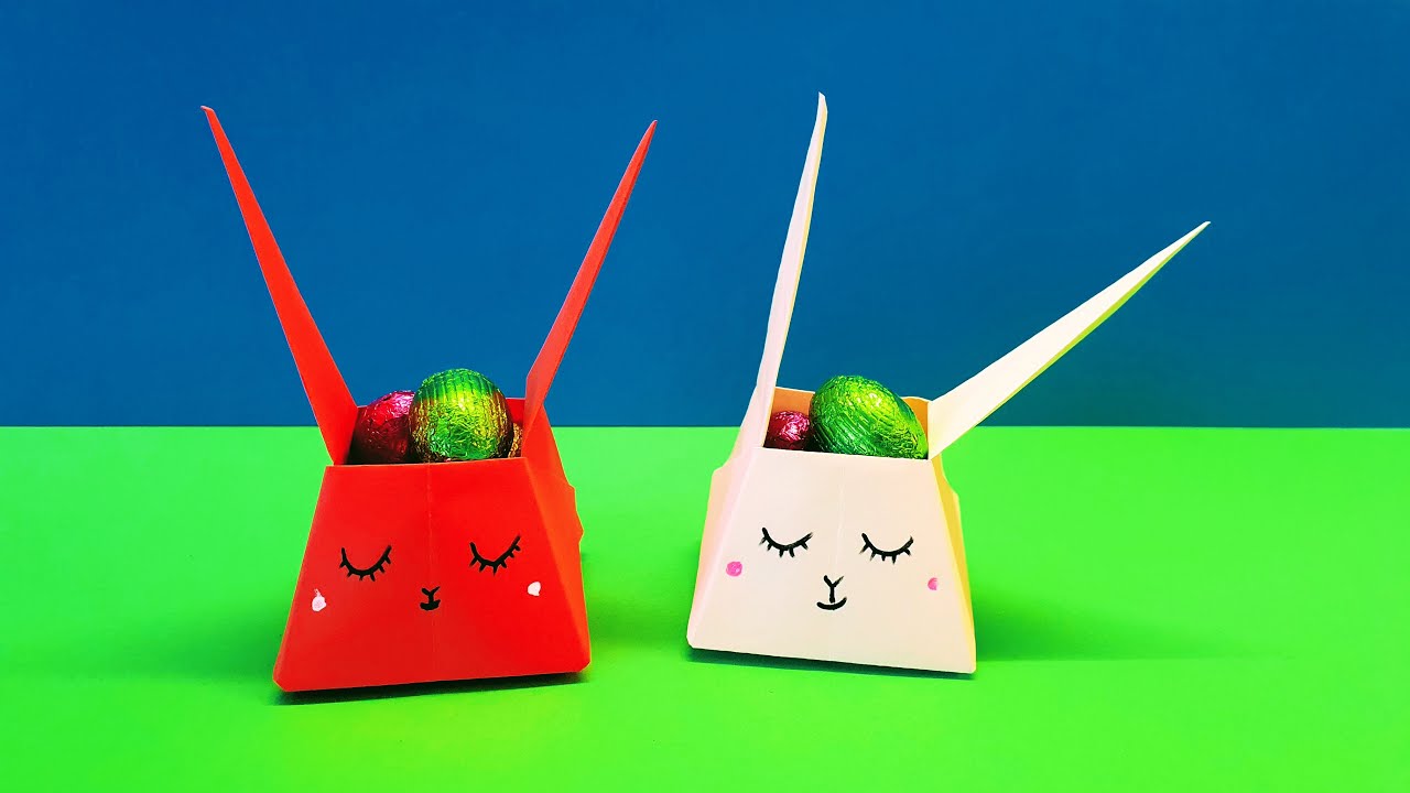 DIY Origami Easter Bunnybasket How To Fold An Origami Rabbit How to